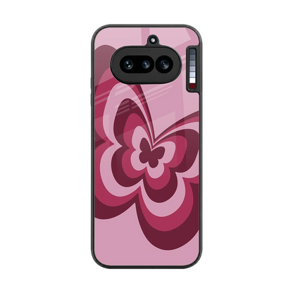 Y2K Magenta Butterfly back phone cover | glass case for nothing phone 4a
