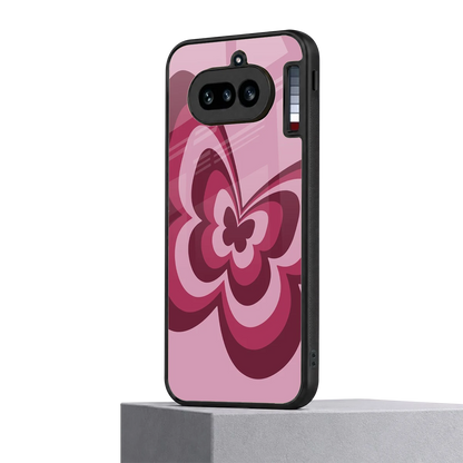 Y2K Magenta Butterfly nothing phone 4a mobile cover | shockproof glass phone case