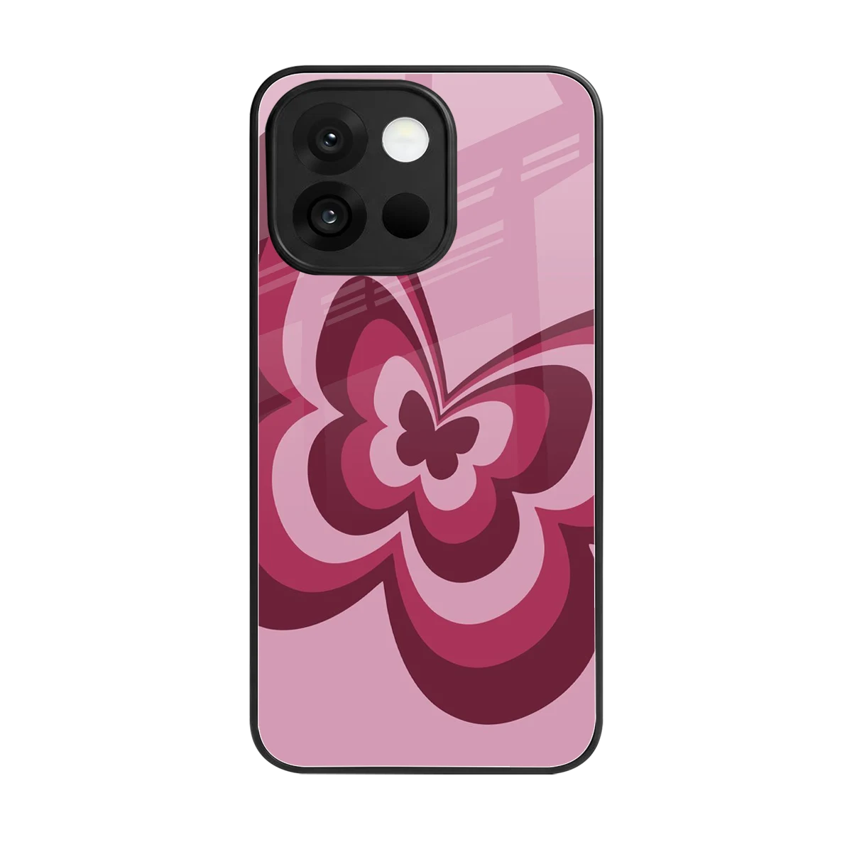 Y2K Magenta Butterfly back phone cover | glass case for oneplus 13s