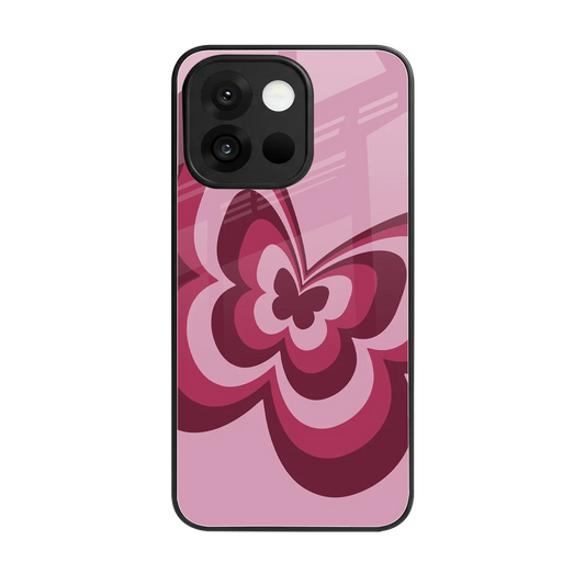 Y2K Magenta Butterfly back phone cover | glass case for oneplus 13s