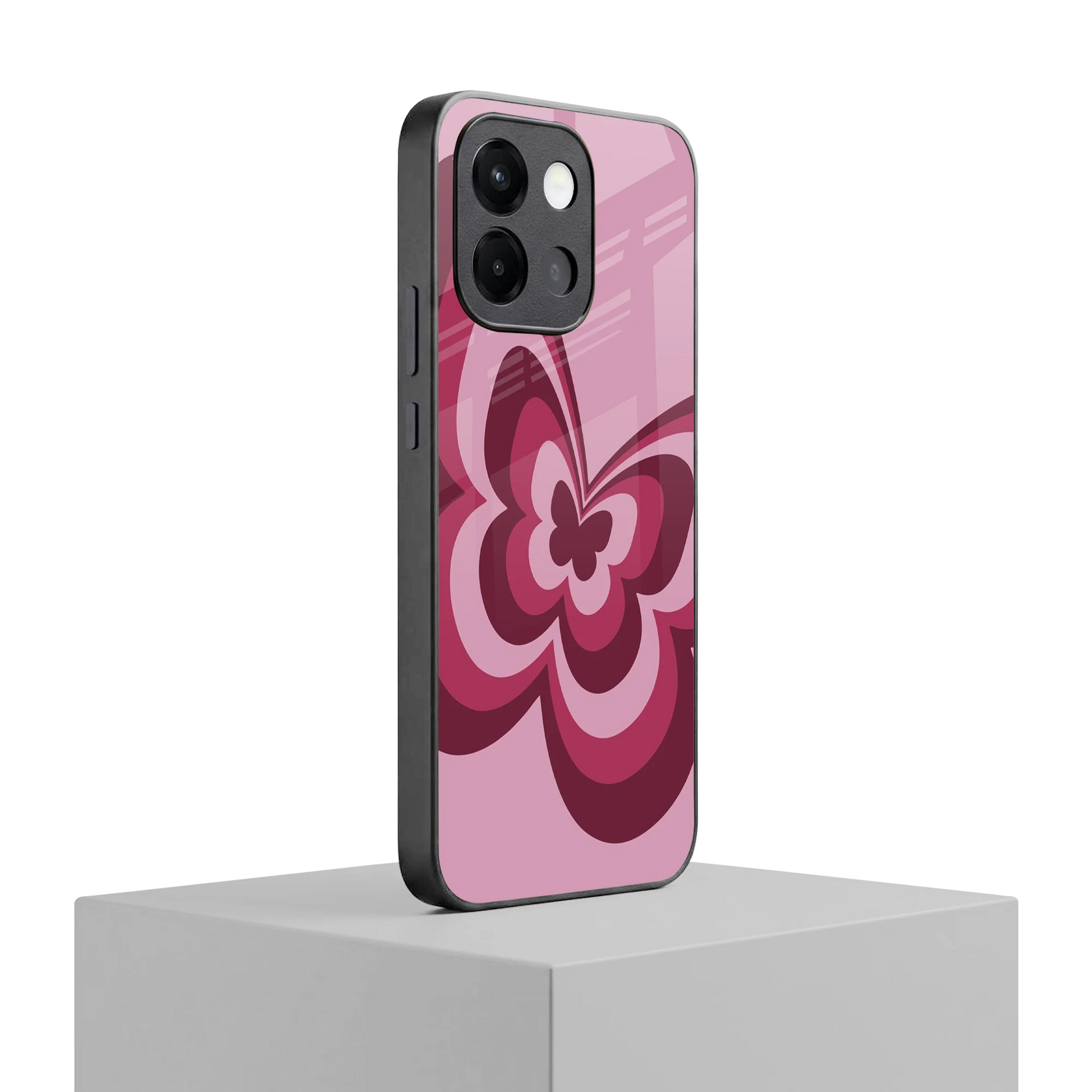 Y2K Magenta Butterfly oneplus 13s mobile cover | shockproof glass phone case