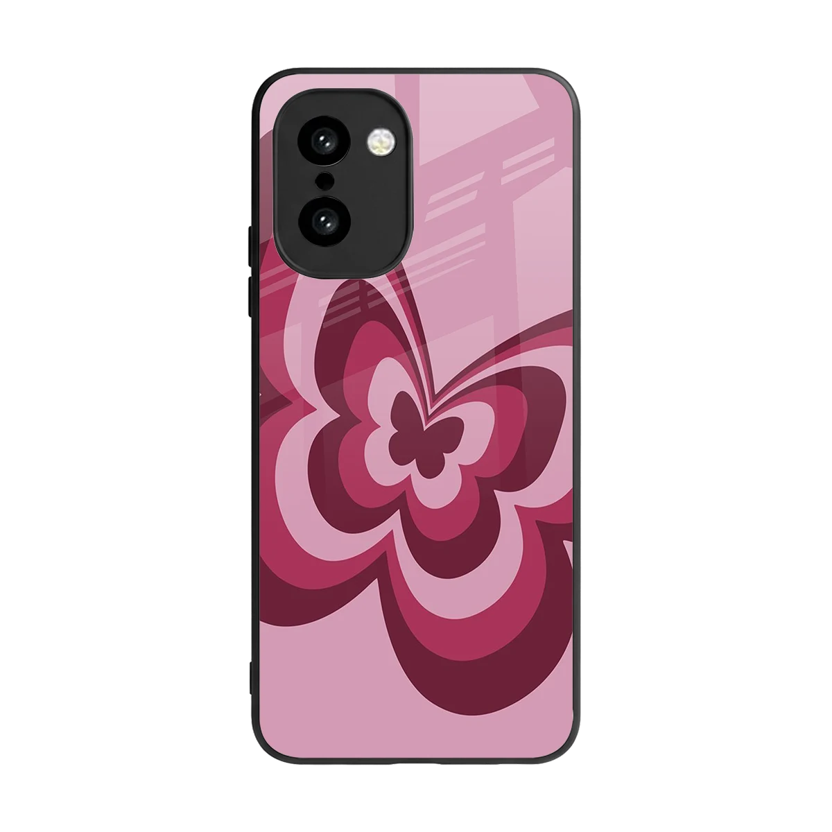Y2K Magenta Butterfly back phone cover | glass case for oneplus 15r