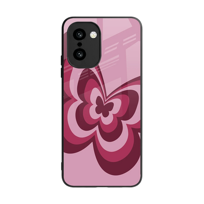 Y2K Magenta Butterfly back phone cover | glass case for oneplus 15r