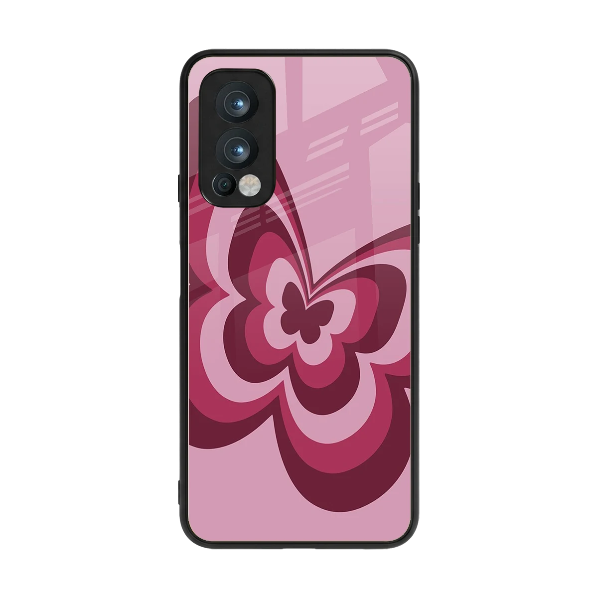 Y2K Magenta Butterfly back phone cover | glass case for oneplus nord 2