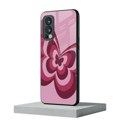 Y2K Magenta Butterfly oneplus nord 2 mobile cover | shockproof glass phone case