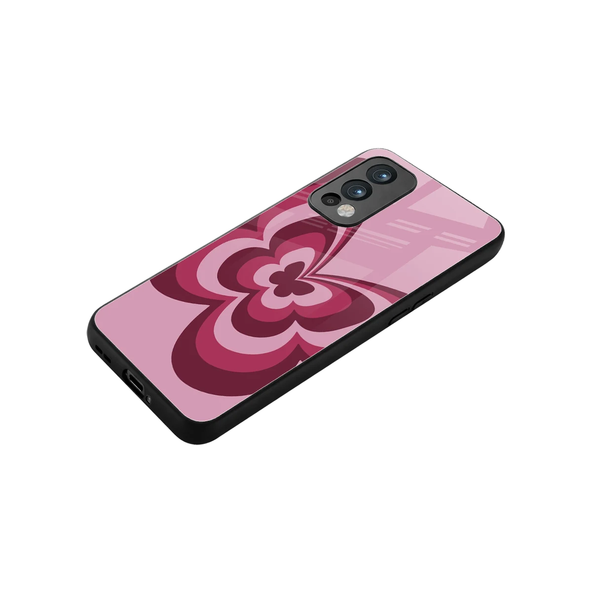 Y2K Magenta Butterfly stylish phone case for oneplus nord 2 | glossy glass and slim fit