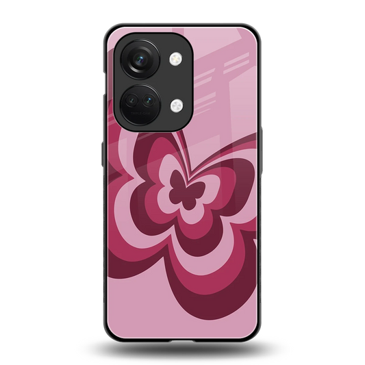 Y2K Magenta Butterfly back phone cover | glass case for oneplus nord 3