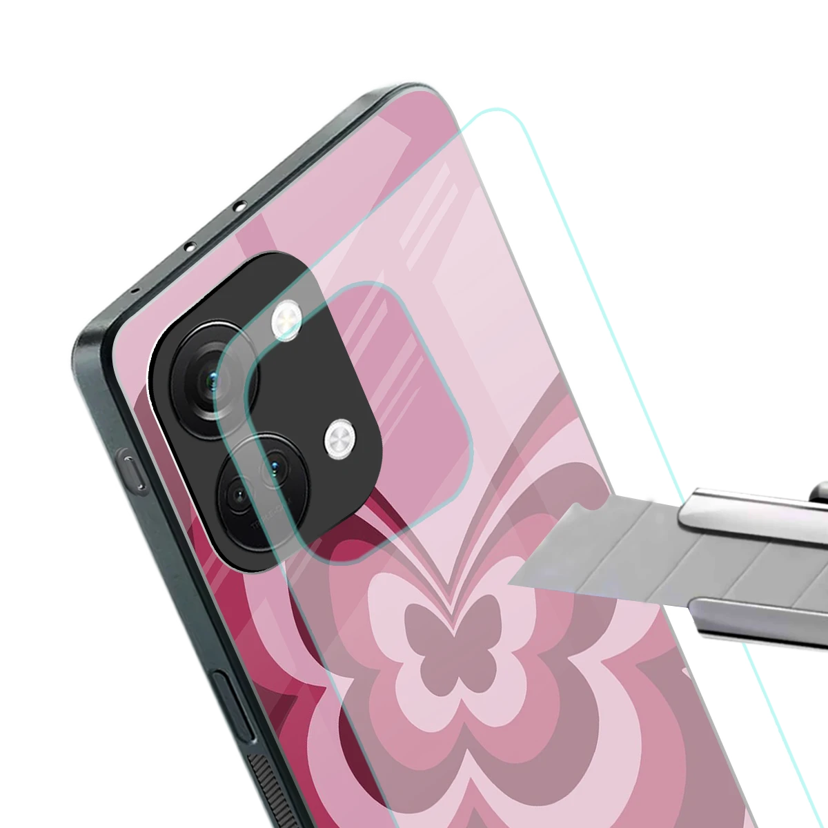 Y2K Magenta Butterfly stylish phone case for oneplus nord 3 | glossy glass and slim fit