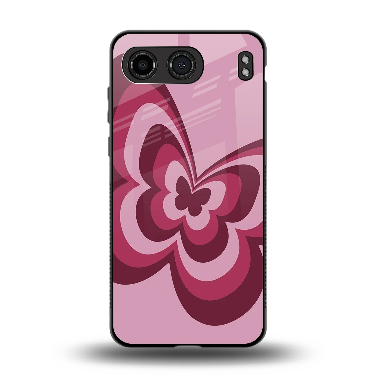 Y2K Magenta Butterfly back phone cover | glass case for oneplus nord 4