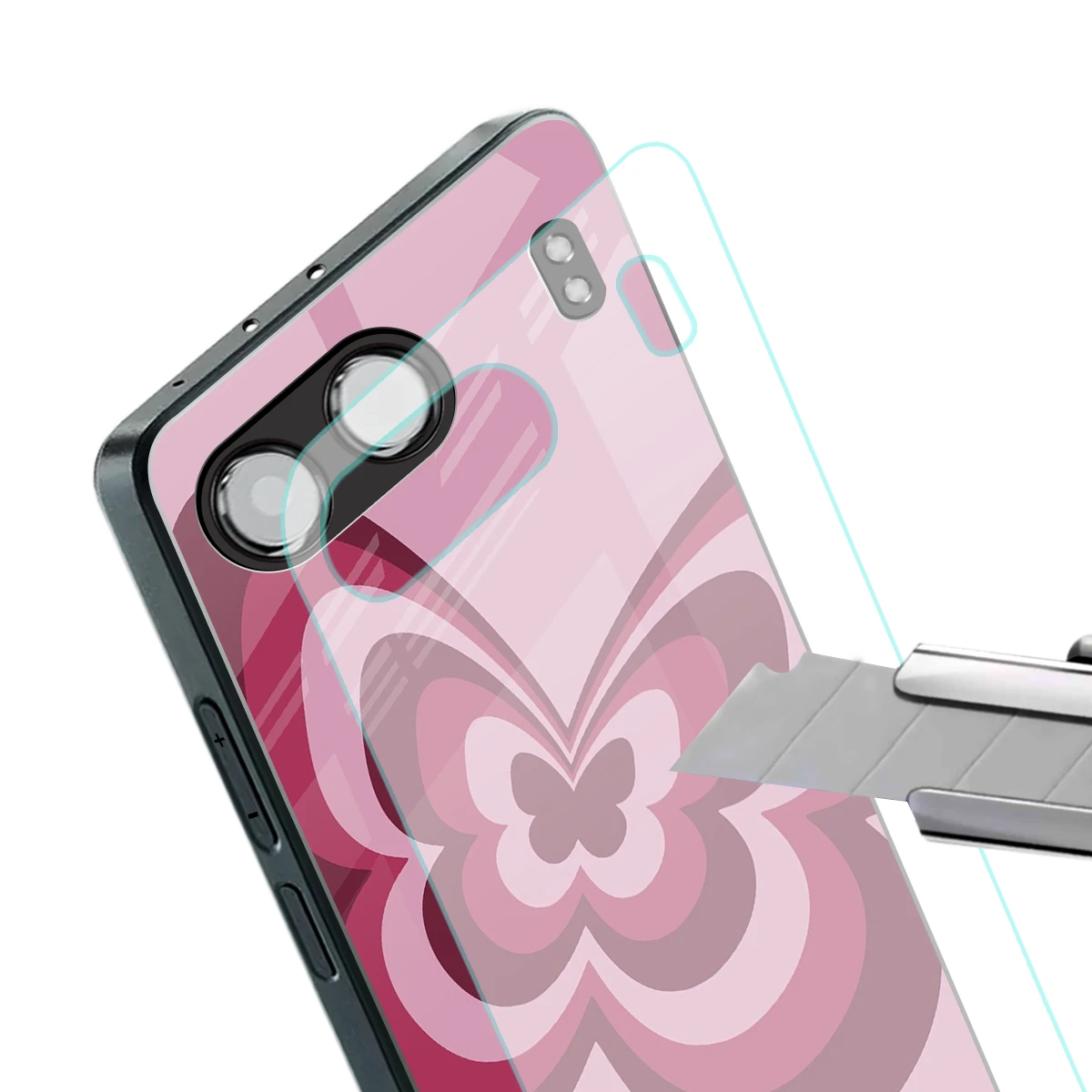 Y2K Magenta Butterfly stylish phone case for oneplus nord 4 | glossy glass and slim fit