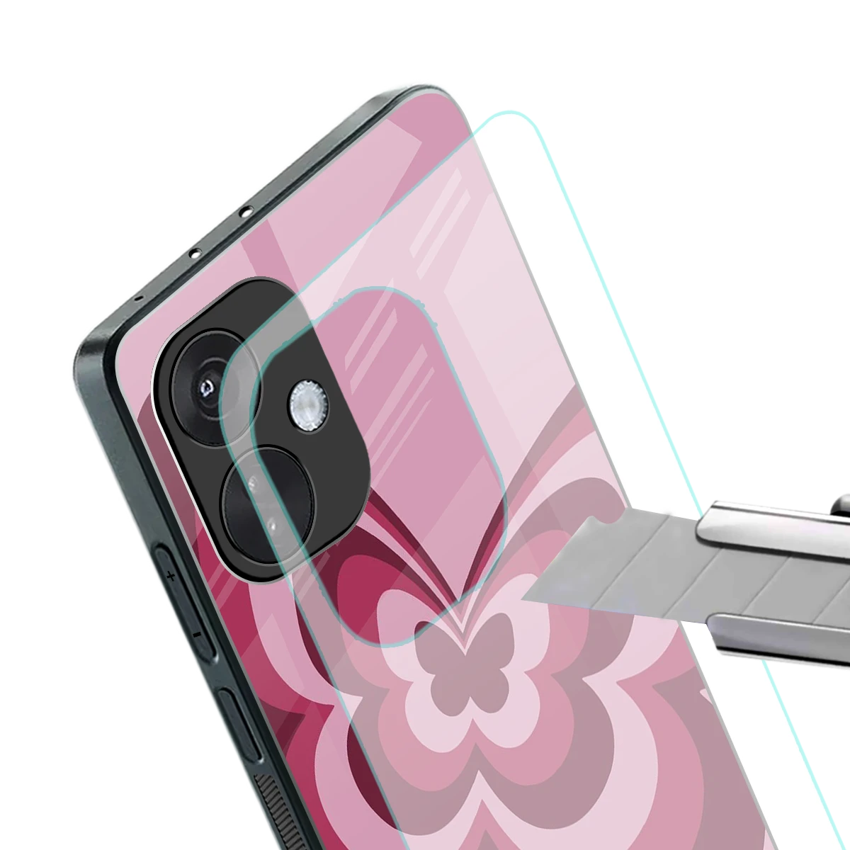Y2K Magenta Butterfly stylish phone case for oneplus nord ce 3 | glossy glass and slim fit