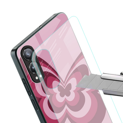 Y2K Magenta Butterfly stylish phone case for oneplus nord ce 4 lite | glossy glass and slim fit