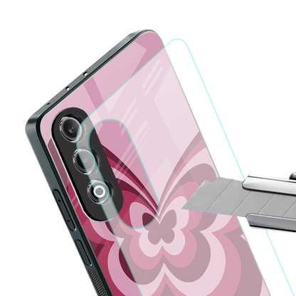 Y2K Magenta Butterfly stylish phone case for oneplus nord ce 4 | glossy glass and slim fit