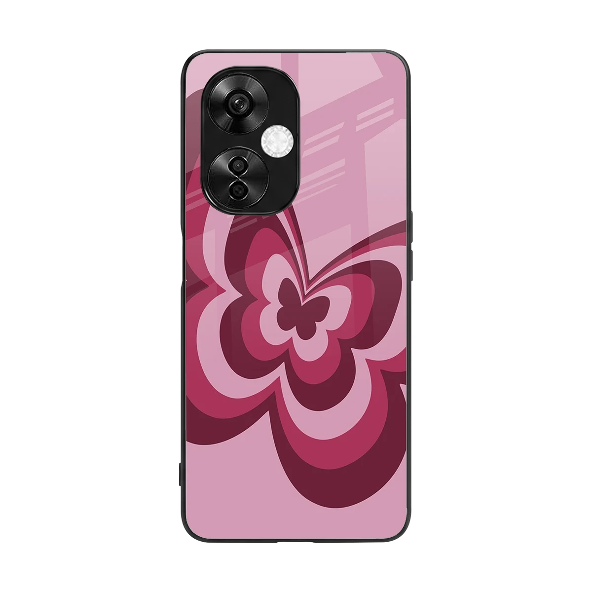 Y2K Magenta Butterfly back phone cover | glass case for oneplus nord ce 3 lite