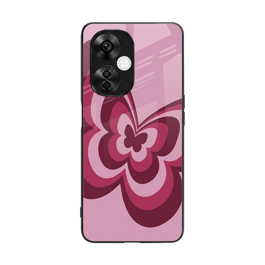 Y2K Magenta Butterfly back phone cover | glass case for oneplus nord ce 3 lite