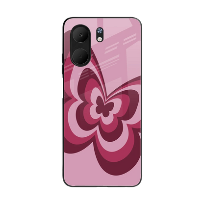 Y2K Magenta Butterfly back phone cover | glass case for oppo a5x 5g