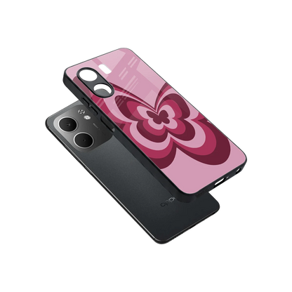 Y2K Magenta Butterfly sleek oppo a5x 5g cover with tempered glass back and TPU edges