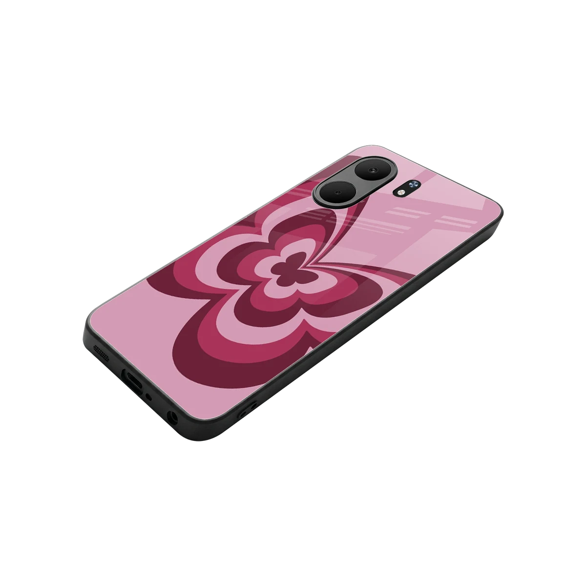 Y2K Magenta Butterfly stylish phone case for oppo a5x 5g | glossy glass and slim fit