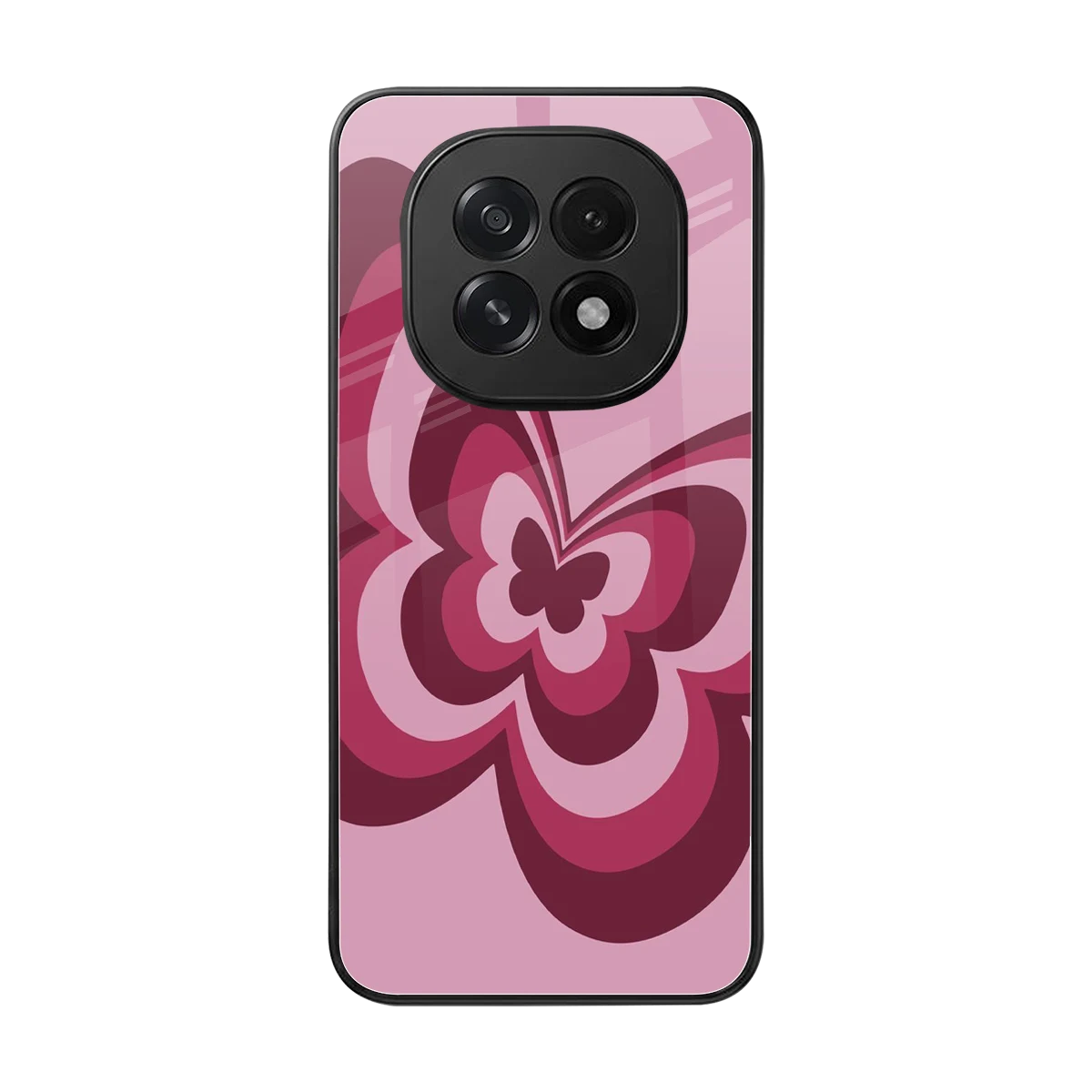 Y2K Magenta Butterfly back phone cover | glass case for oppo f29 5g