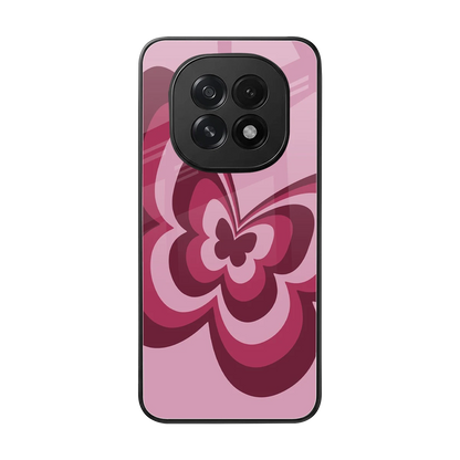 Y2K Magenta Butterfly back phone cover | glass case for oppo f29 5g