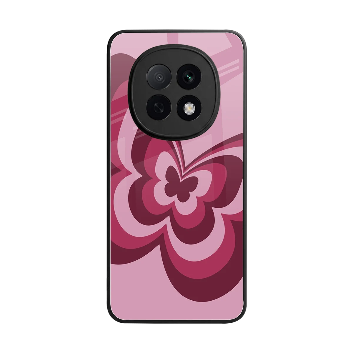 Y2K Magenta Butterfly back phone cover | glass case for oppo f29 pro 5g