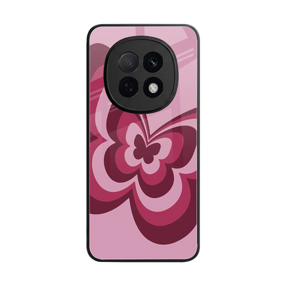 Y2K Magenta Butterfly back phone cover | glass case for oppo f29 pro 5g