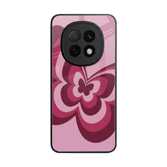 Y2K Magenta Butterfly back phone cover | glass case for oppo f29 pro 5g