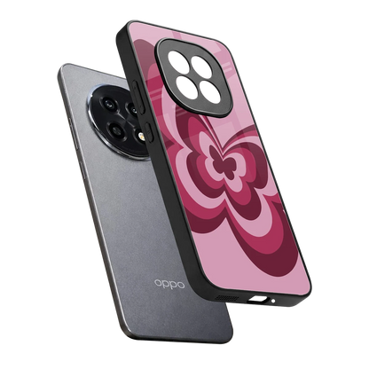 Y2K Magenta Butterfly sleek oppo f29 pro 5g cover with tempered glass back and TPU edges