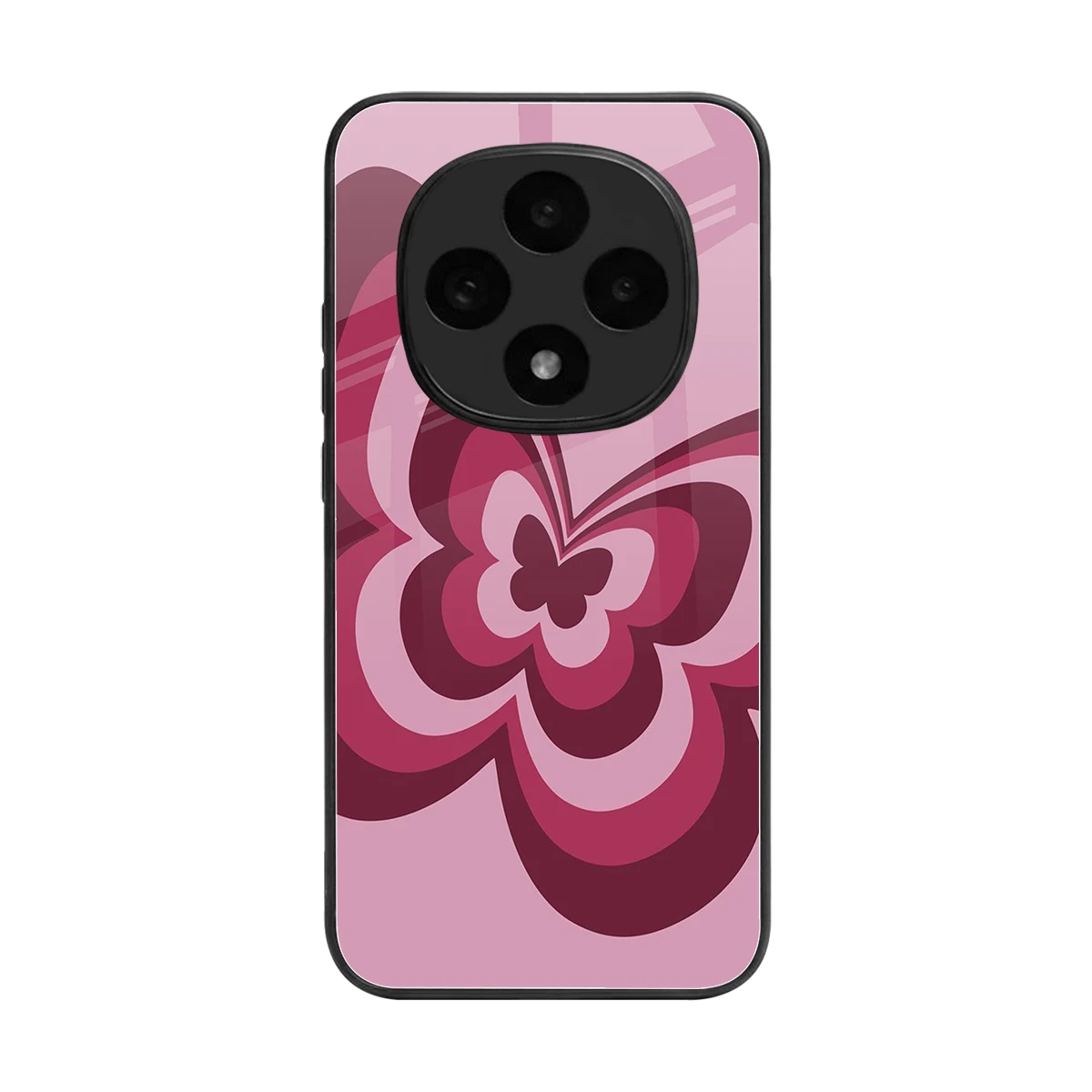 Y2K Magenta Butterfly back phone cover | glass case for oppo f31 pro 5g