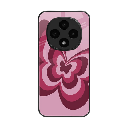 Y2K Magenta Butterfly back phone cover | glass case for oppo f31 pro 5g
