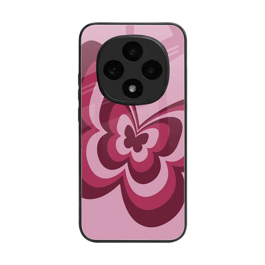 Y2K Magenta Butterfly back phone cover | glass case for oppo f31 pro 5g