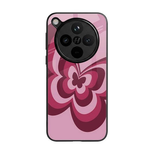 Y2K Magenta Butterfly back phone cover | glass case for oppo find x8