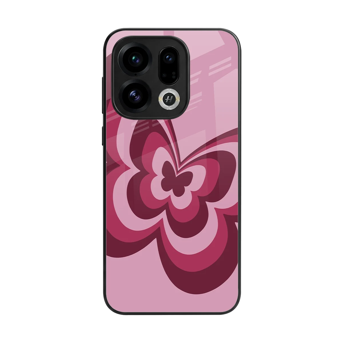 Y2K Magenta Butterfly back phone cover | glass case for oppo find x9