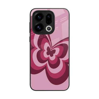 Y2K Magenta Butterfly back phone cover | glass case for oppo find x9