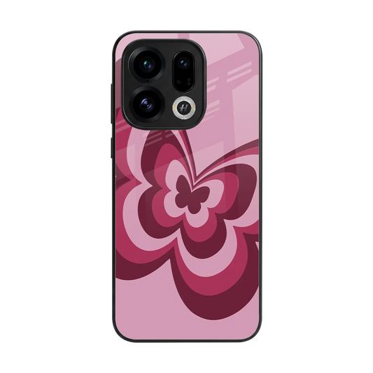 Y2K Magenta Butterfly back phone cover | glass case for oppo find x9