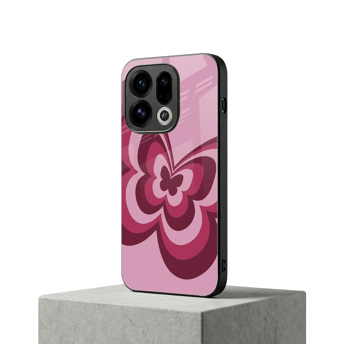 Y2K Magenta Butterfly oppo find x9 mobile cover | shockproof glass phone case