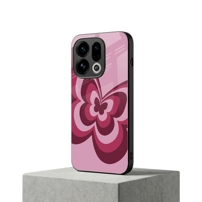 Y2K Magenta Butterfly oppo find x9 mobile cover | shockproof glass phone case