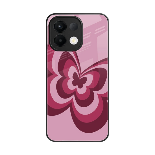 Y2K Magenta Butterfly back phone cover | glass case for oppo k13 5g
