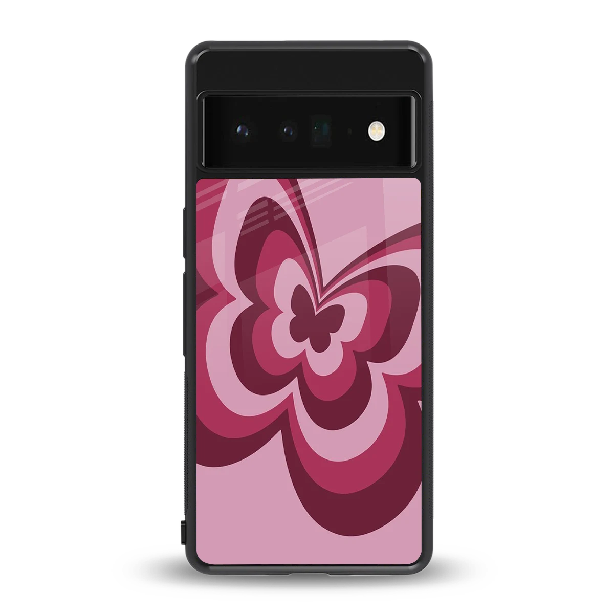 Y2K Magenta Butterfly back phone cover | glass case for google pixel 6 pro