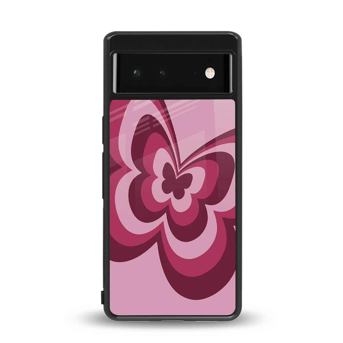 Y2K Magenta Butterfly back phone cover | glass case for google pixel 6