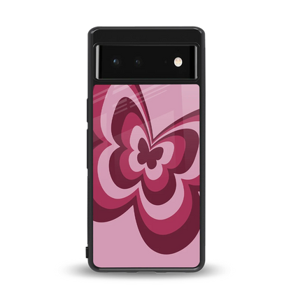 Y2K Magenta Butterfly back phone cover | glass case for google pixel 6