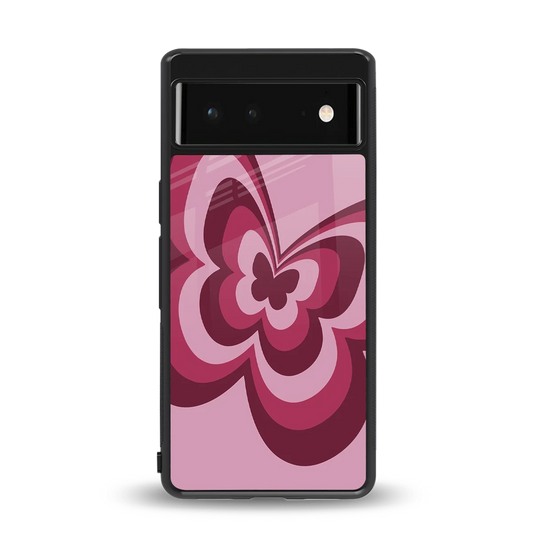 Y2K Magenta Butterfly back phone cover | glass case for google pixel 6a