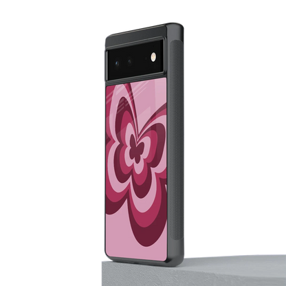 Y2K Magenta Butterfly stylish phone case for google pixel 6 | glossy glass and slim fit