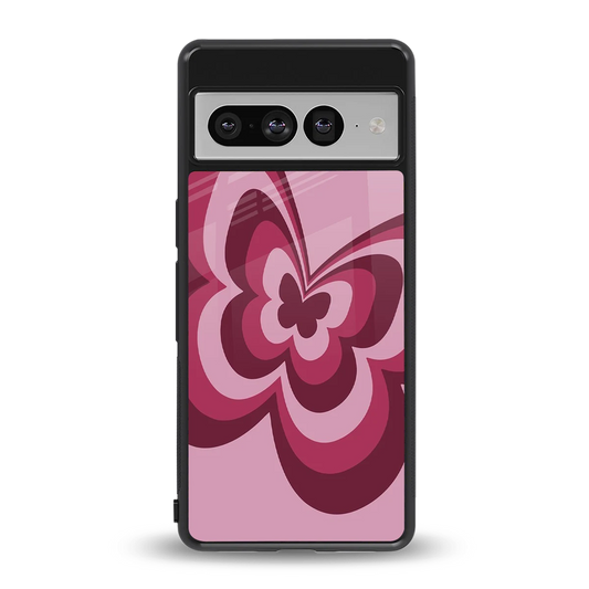 Y2K Magenta Butterfly back phone cover | glass case for google pixel 7 pro
