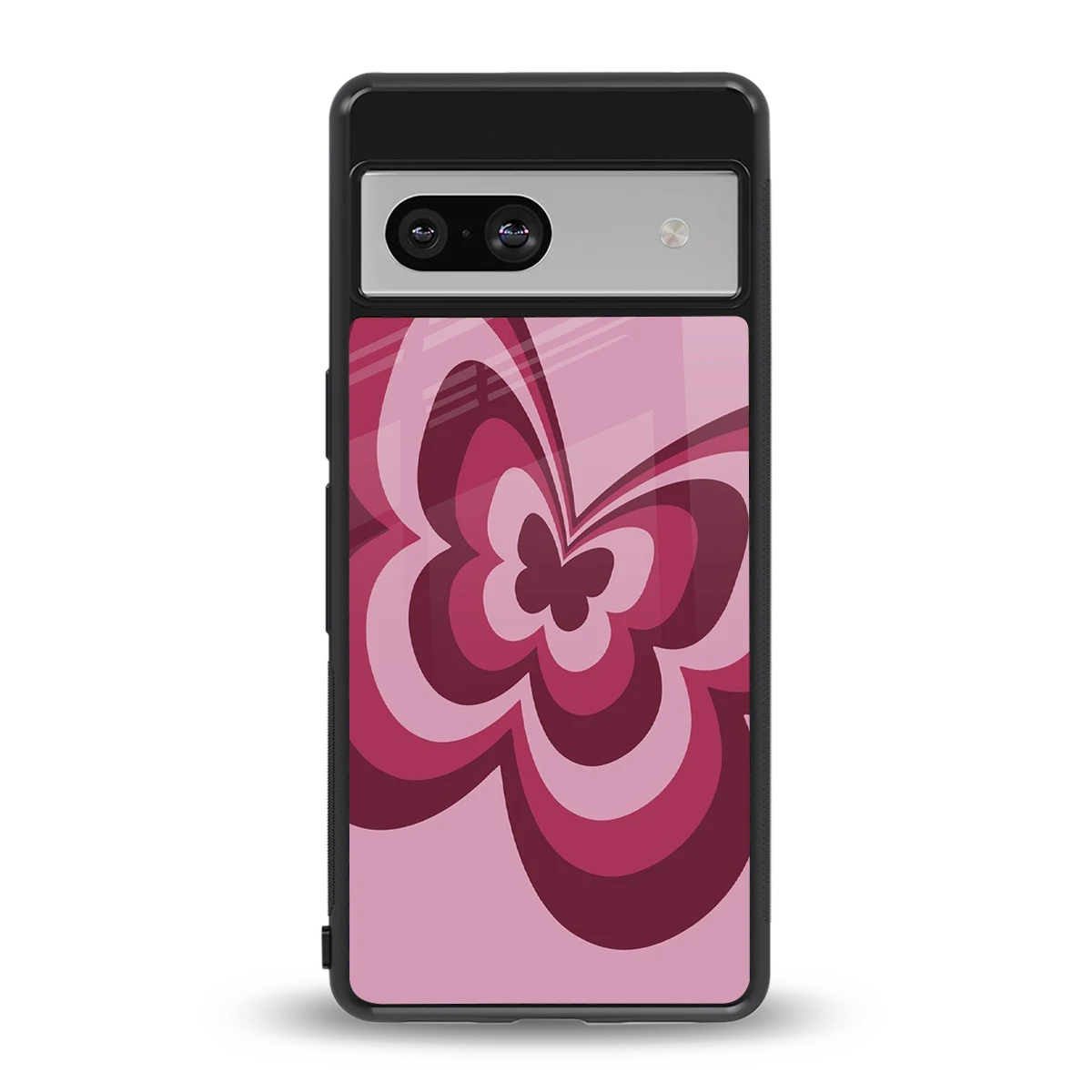 Y2K Magenta Butterfly back phone cover | glass case for google pixel 7