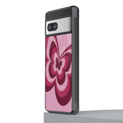 Y2K Magenta Butterfly stylish phone case for google pixel 7 | glossy glass and slim fit