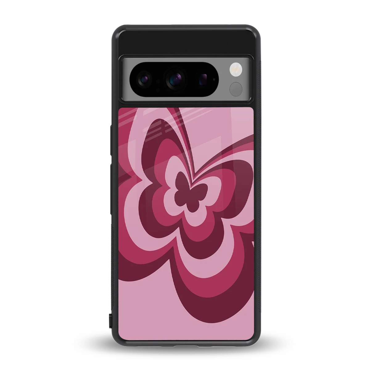 Y2K Magenta Butterfly back phone cover | glass case for google pixel 8 pro