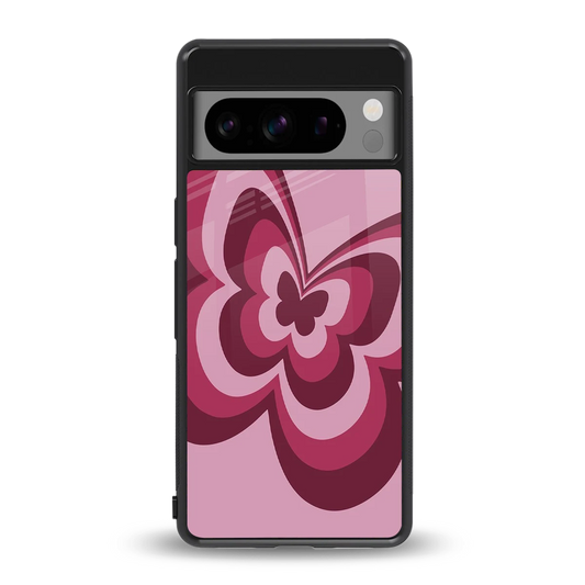 Y2K Magenta Butterfly back phone cover | glass case for google pixel 8 pro