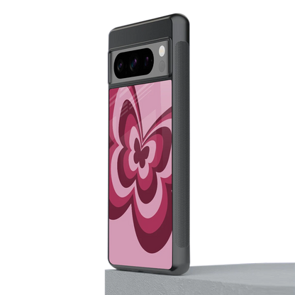 Y2K Magenta Butterfly stylish phone case for google pixel 8 pro | glossy glass and slim fit