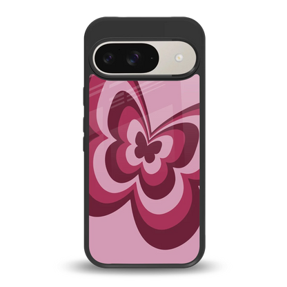 Y2K Magenta Butterfly back phone cover | glass case for google pixel 9